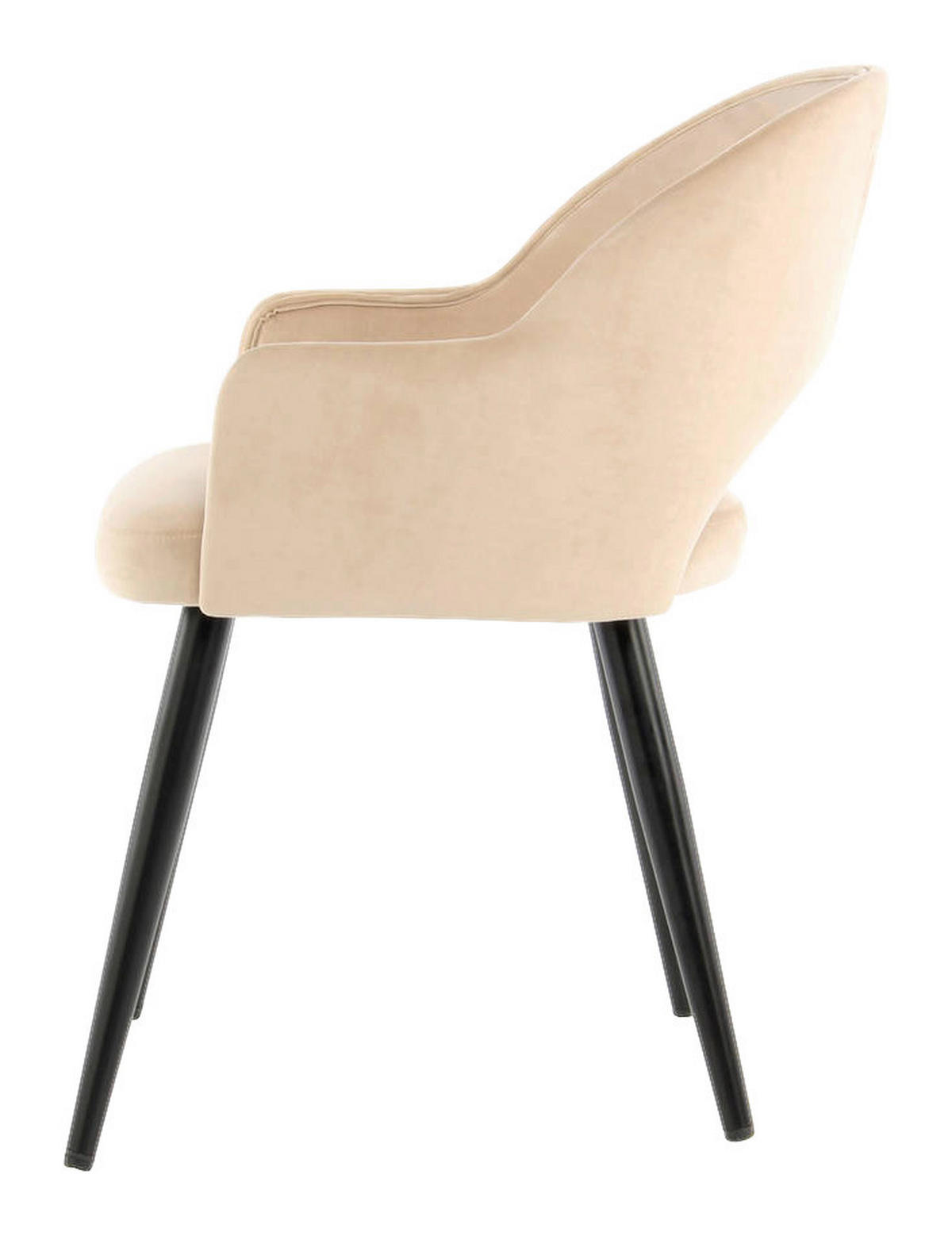 Stuhl Joris 100 2er champagner Microfaser B/H/T: ca. 55x77x58 cm Joris 100 2er - champagner/schwarz (55,00/77,00/58,00cm) - 360 Living
