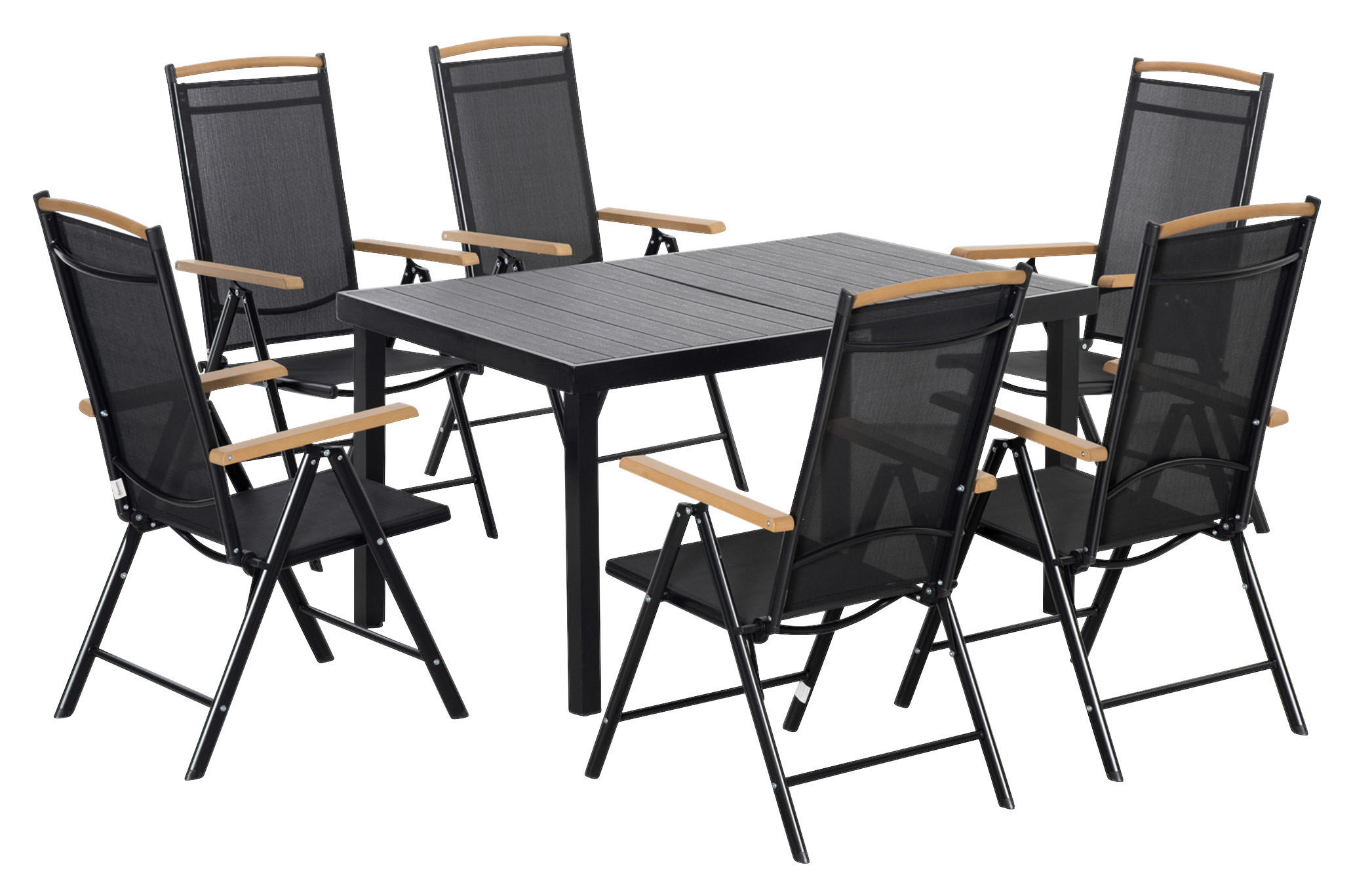 Outsunny Gartensitzgruppe schwarz Aluminium B/H/L: ca. 90x74x140 cm Gartensitzgruppe - schwarz (140,00/90,00/74,00cm) - Outsunny