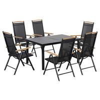 Outsunny Gartensitzgruppe schwarz Aluminium B/H/L: ca. 90x74x140 cm Gartensitzgruppe - schwarz (140,00/90,00/74,00cm) - Outsunny