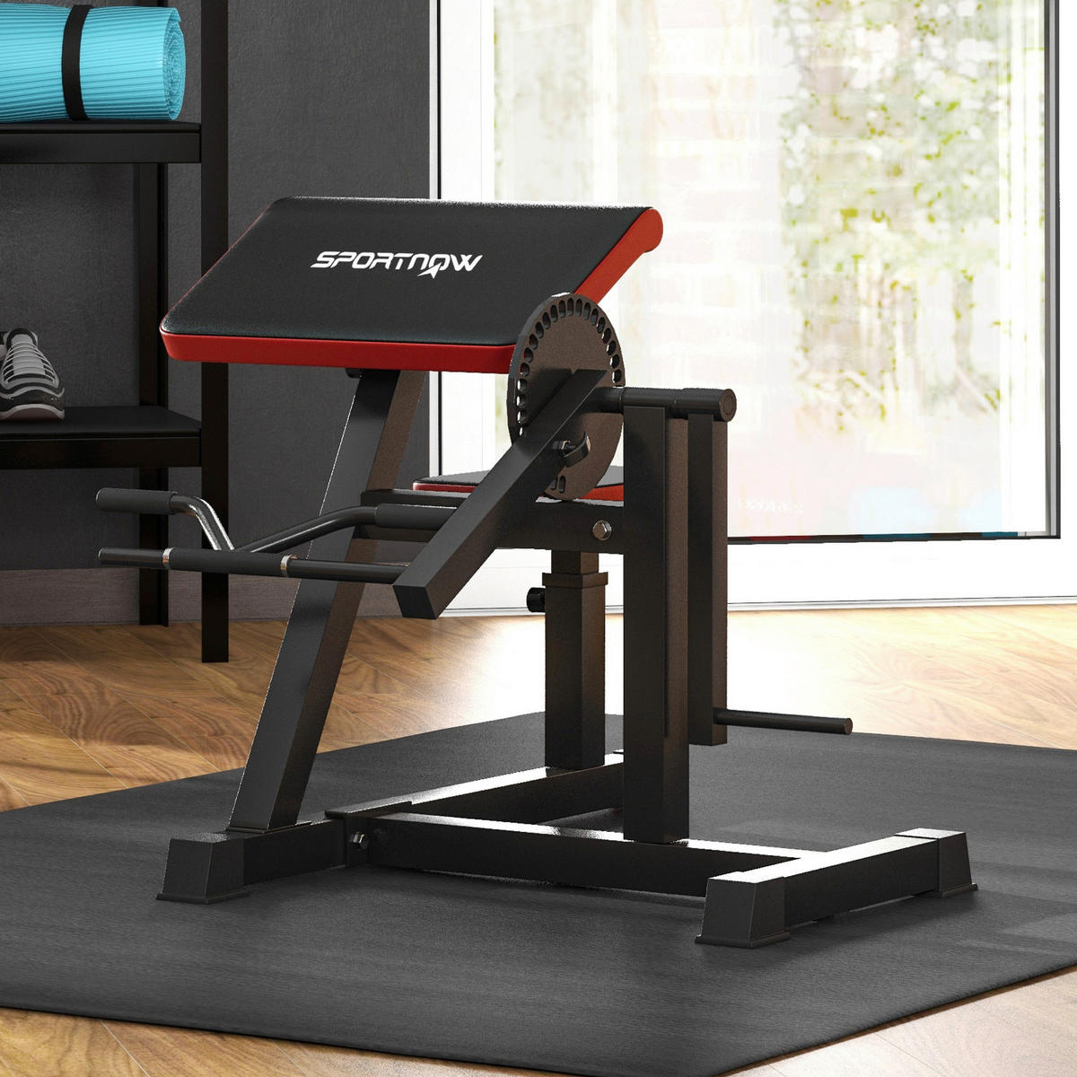 SPORTNOW Beinstrecker schwarz Kunstleder B/H/L: ca. 95x80x105 cm Beinstrecker - schwarz (105,00/95,00/80,00cm) - SPORTNOW