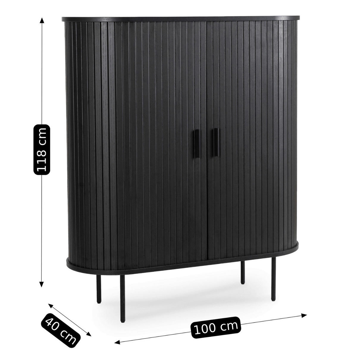 Kommode SELVA schwarz B/H/T: ca. 100x118x40 cm SELVA - schwarz (100,00/118,00/40,00cm) - WIPMEB