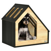PawHut Hundehütte braun MDF B/H/L: ca. 40x59,2x60 cm Hundehütte - braun (60,00/40,00/59,20cm) - PawHut