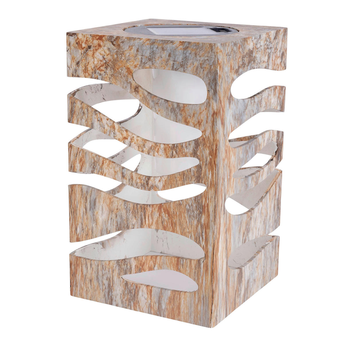 LED-Solarleuchte silber Kunststoff B/H/T: ca. 12,3x20x12,3 cm HILDA - silber (12,30/20,00/12,30cm) - Näve Leuchten