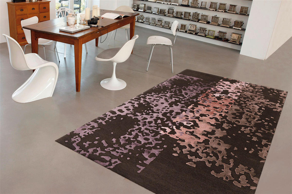 Arte Espina Kurzflorteppich Diamond 8051 altrosa B/L: ca. 170x240 cm Diamond 8051 - dunkelgrau/altrosa (170,00/240,00cm) - Arte Espina