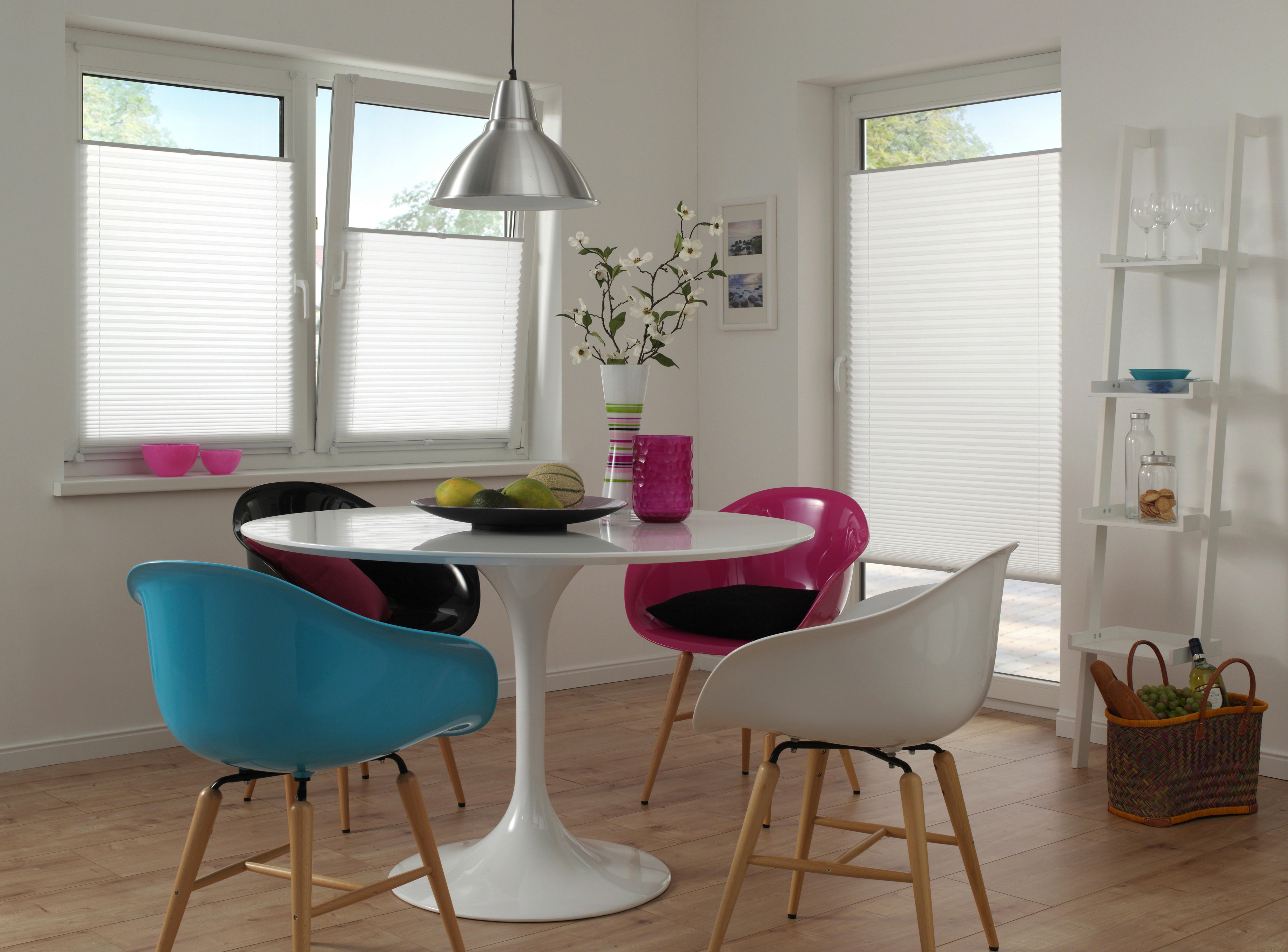 Spannplissee weiß B/L: ca. 40x130 cm Plissee-uni_TL - weiß (40,00/130,00cm) - Boviva