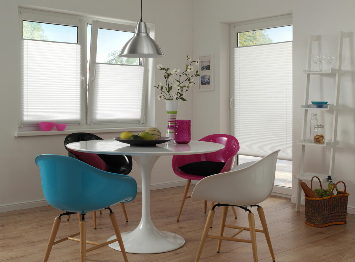 Spannplissee weiß B/L: ca. 80x130 cm Plissee-uni_TL - weiß (80,00/130,00cm) - Boviva