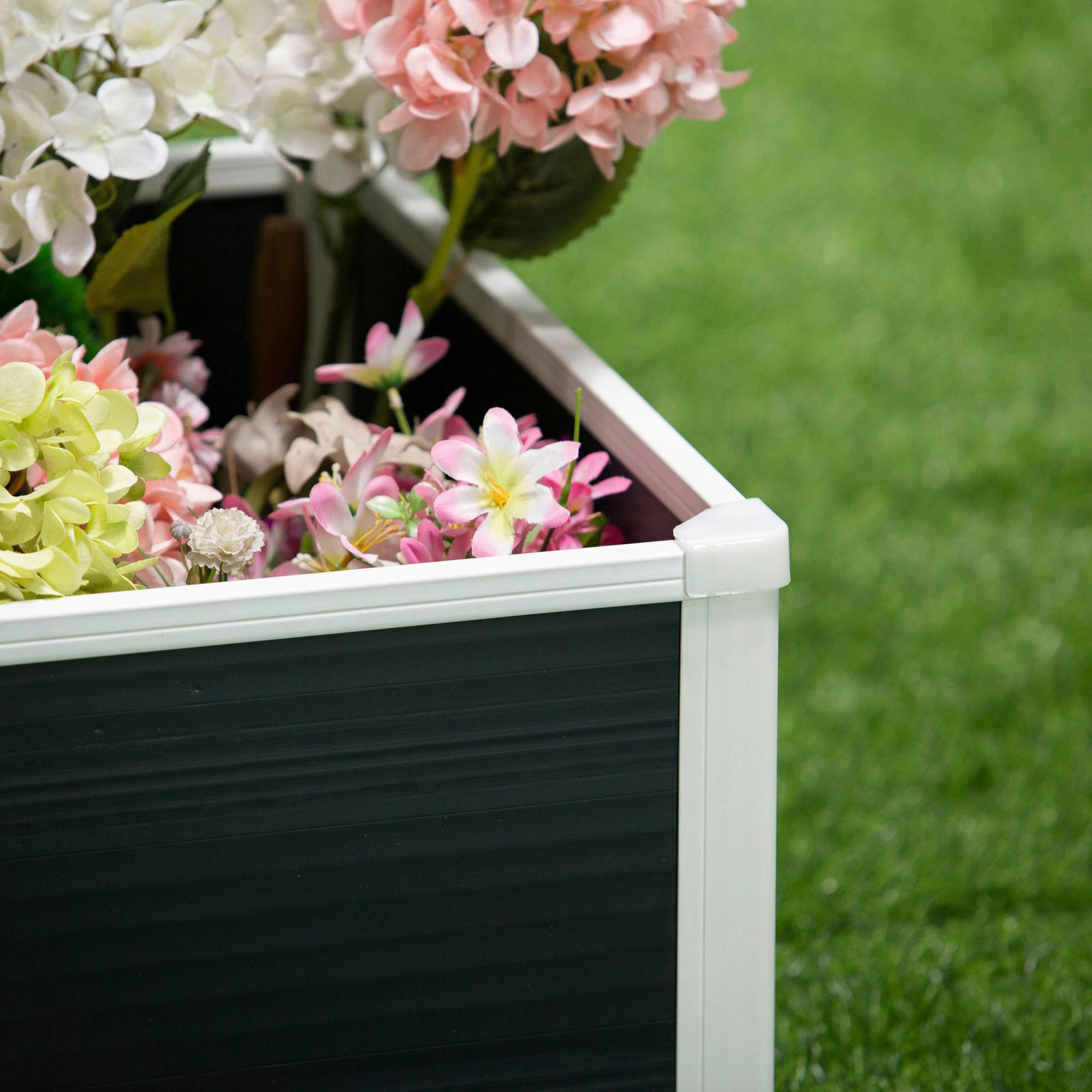 Outsunny Hochbeet grau B/H/L: ca. 60x30x60 cm Hochbeet - grau (60,00/60,00/30,00cm) - Outsunny