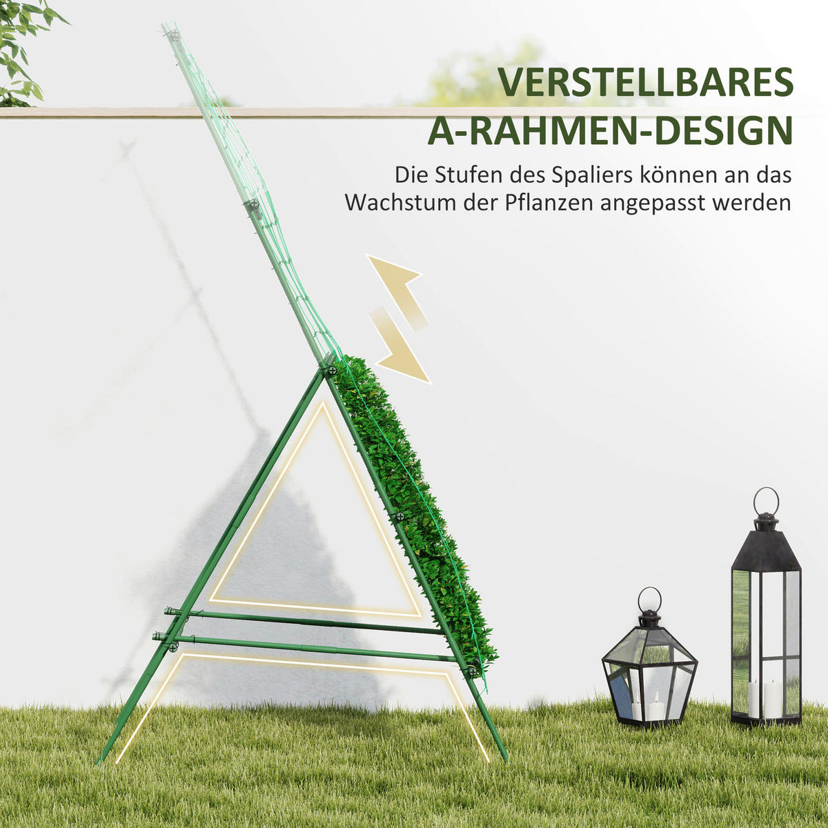 Outsunny Rankgitter grün B/H/L: ca. 101x227x133 cm Rankgitter - grün (133,00/101,00/227,00cm) - Outsunny