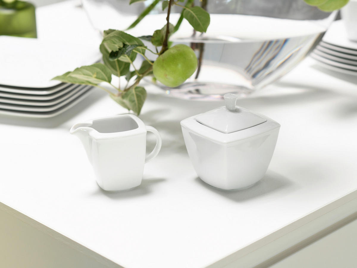 CreaTable Milch-Zuckerset Victoria weiß Porzellan Victoria - weiß - CreaTable