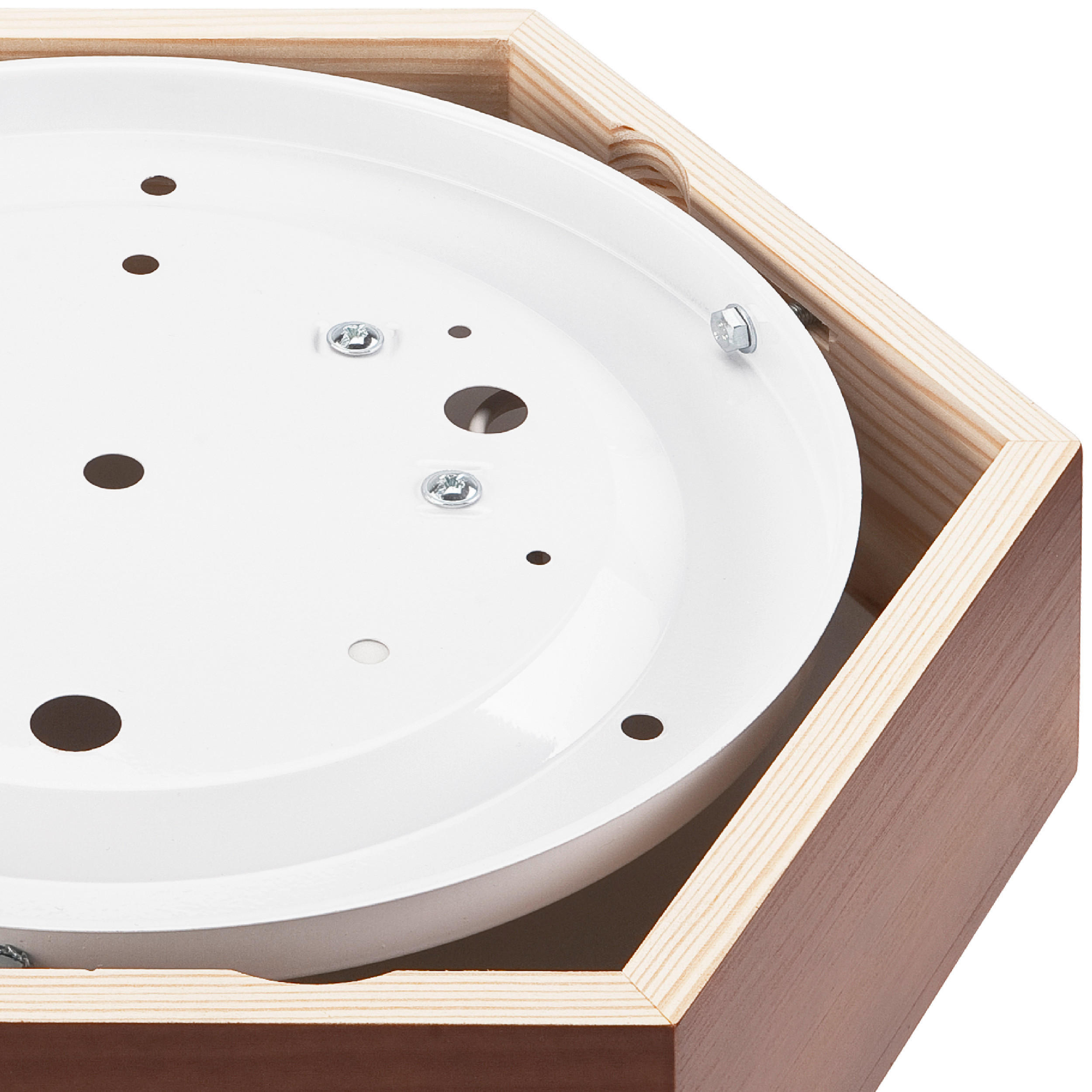 Thumbnail - Lamkur Deckenleuchte rustikal Holz Glas B/H/L: ca. 33x12x33 cm 1 Brennstellen