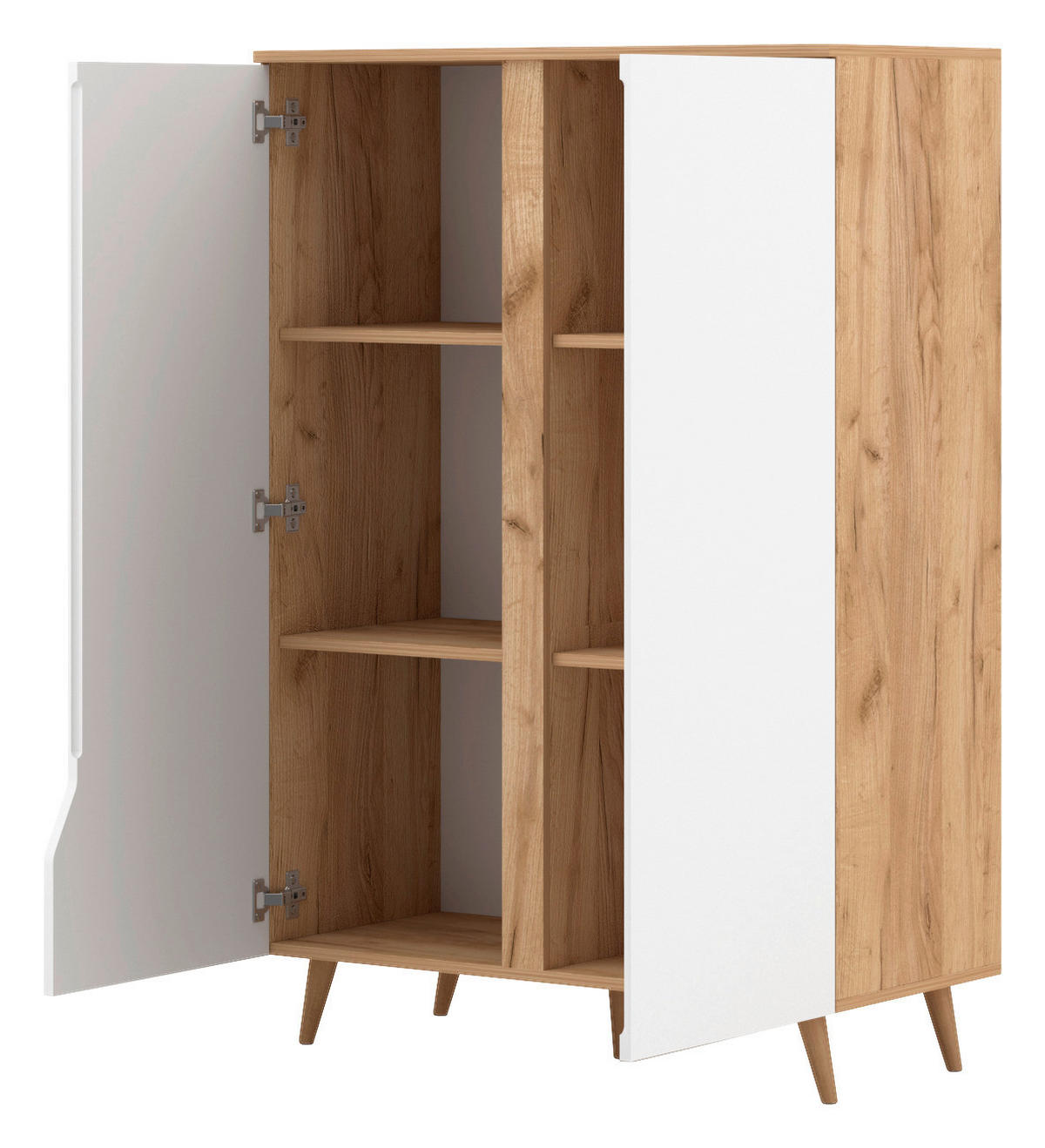 Kommode Tue Craft Eiche Nachbildung weiß matt B/H/T: ca. 90x132x42 cm Tue - weiß/Craft (90,00/132,00/42,00cm) - WIPMEB