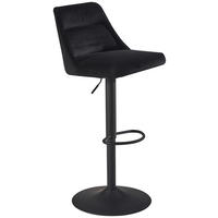 Barhocker schwarz schwarz Samt Eisen B/H/T: ca. 45x106x51 cm Barhocker - schwarz (45,00/106,00/51,00cm) - Wohnling