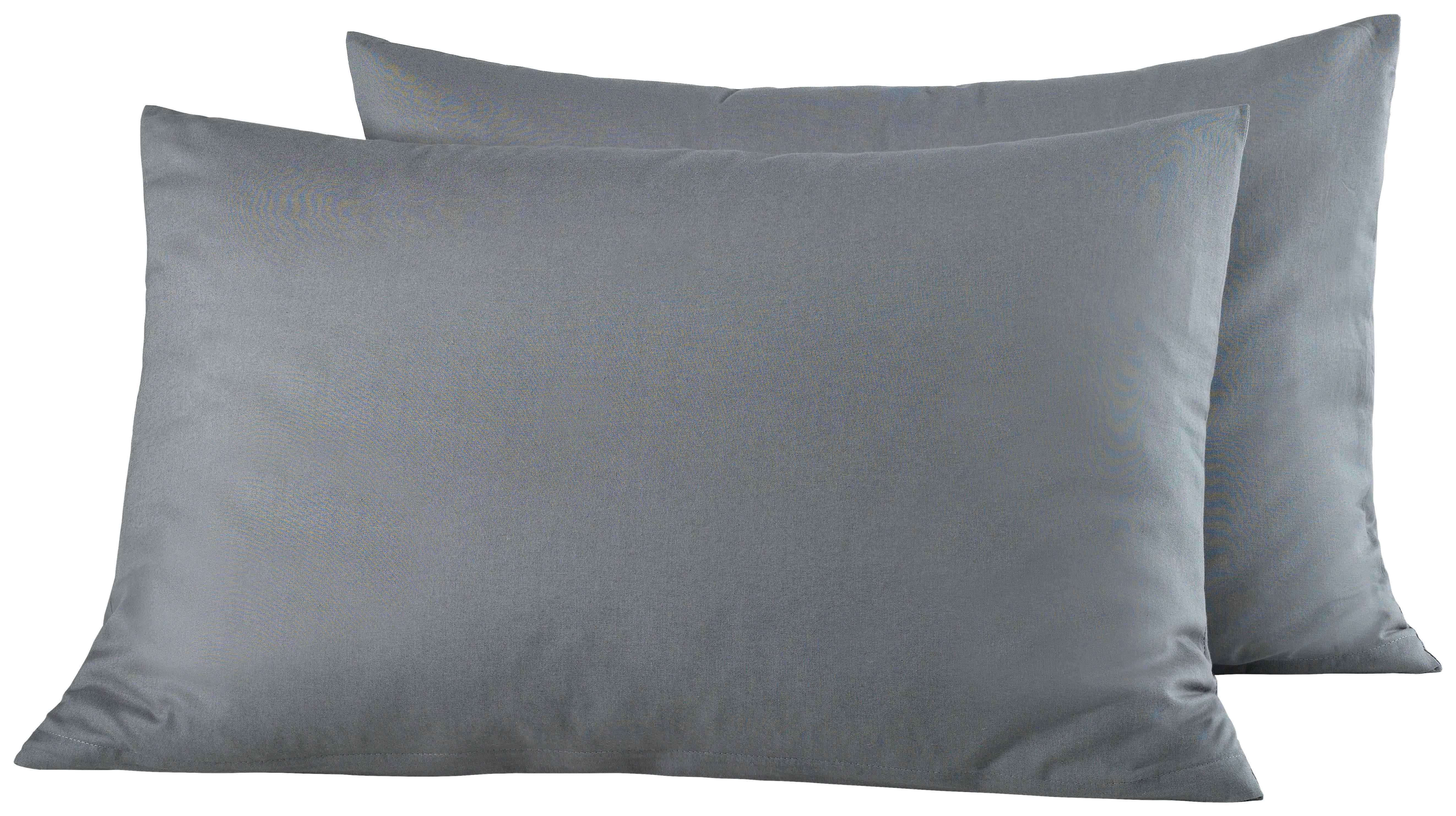 Kissenhülle Renforce Kissenbezug-Renforce_2erPack 40x60 - stahlgrau (40,00/60,00cm)