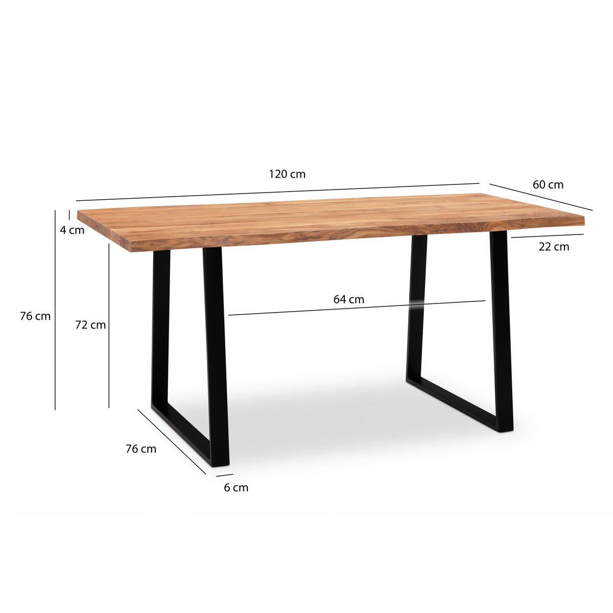 Schreibtisch B/H/T: ca. 120x76x60 cm Schreibtisch - (120,00/76,00/60,00cm) - Wohnling