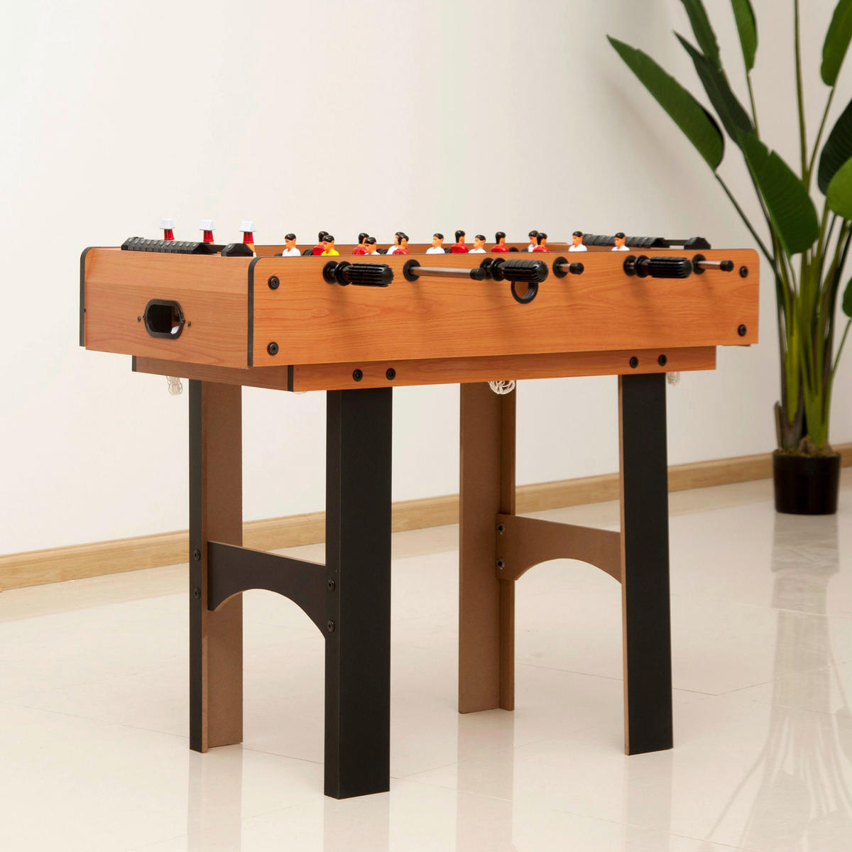 HOMCOM Multispieltisch schwarz MDF B/H/L: ca. 43x73x87 cm Multispieltisch - natur/schwarz (87,00/43,00/73,00cm) - HOMCOM