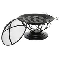 Outsunny Feuerschale schwarz Metall B/H/L: ca. 75x55x75 cm Feuerschale - schwarz (75,00/75,00/55,00cm) - Outsunny