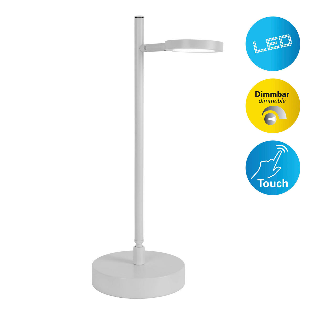 Näve Leuchten LED-Tischleuchte weiß Kunststoff Metall B/H/T: ca. 22,6x45x16 cm LUPA - weiß (22,60/45,00/16,00cm) - Näve Leuchten