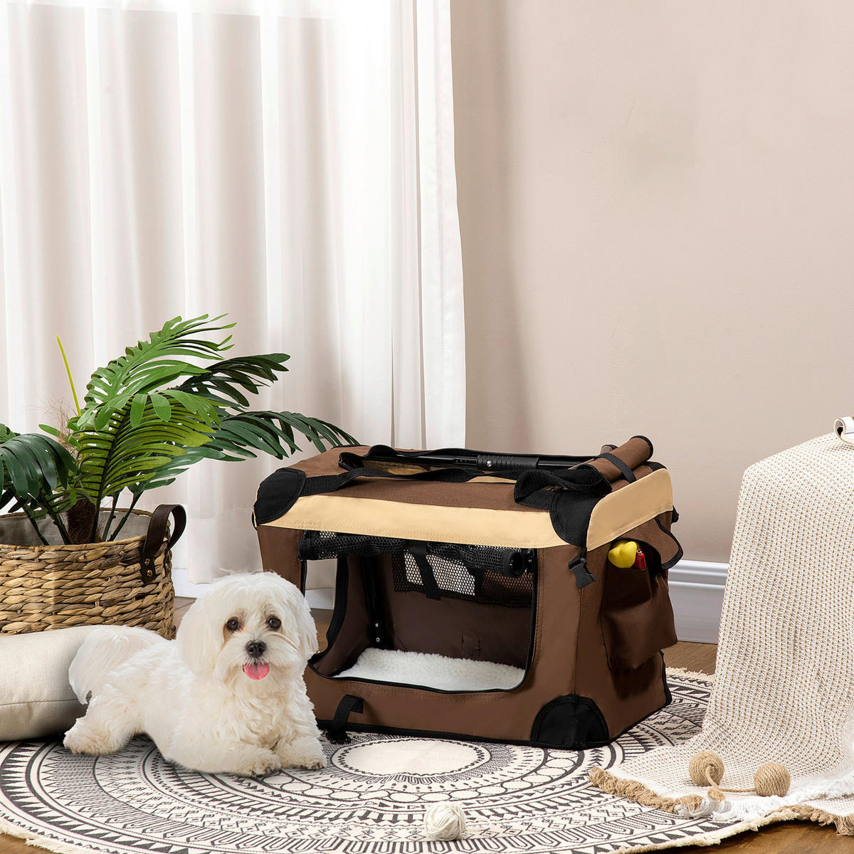 PawHut Hunde-Zubehör braun Polyester B/H/L: ca. 33,5x50,5x35 cm Hundetasche - braun (35,00/33,50/50,50cm) - PawHut