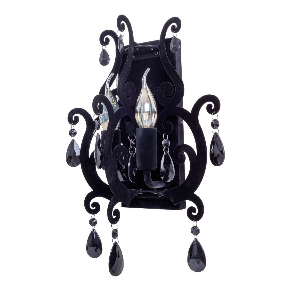 Näve Leuchten Wandleuchte 183122 schwarz Glas Metall B/H/T: ca. 30x40x20 cm E14 2 Brennstellen Black Velvet - schwarz (30,00/40,00/20,00cm) - Näve Leuchten