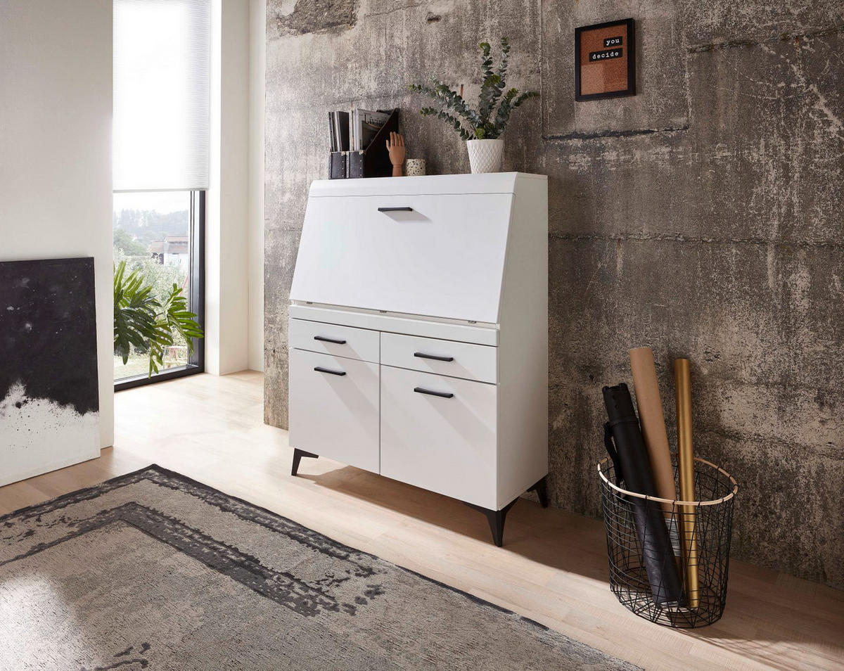 Sekretär Secret weiß matt B/H/T: ca. 98x124x42 cm Secret - weiß (98,00/124,00/42,00cm)