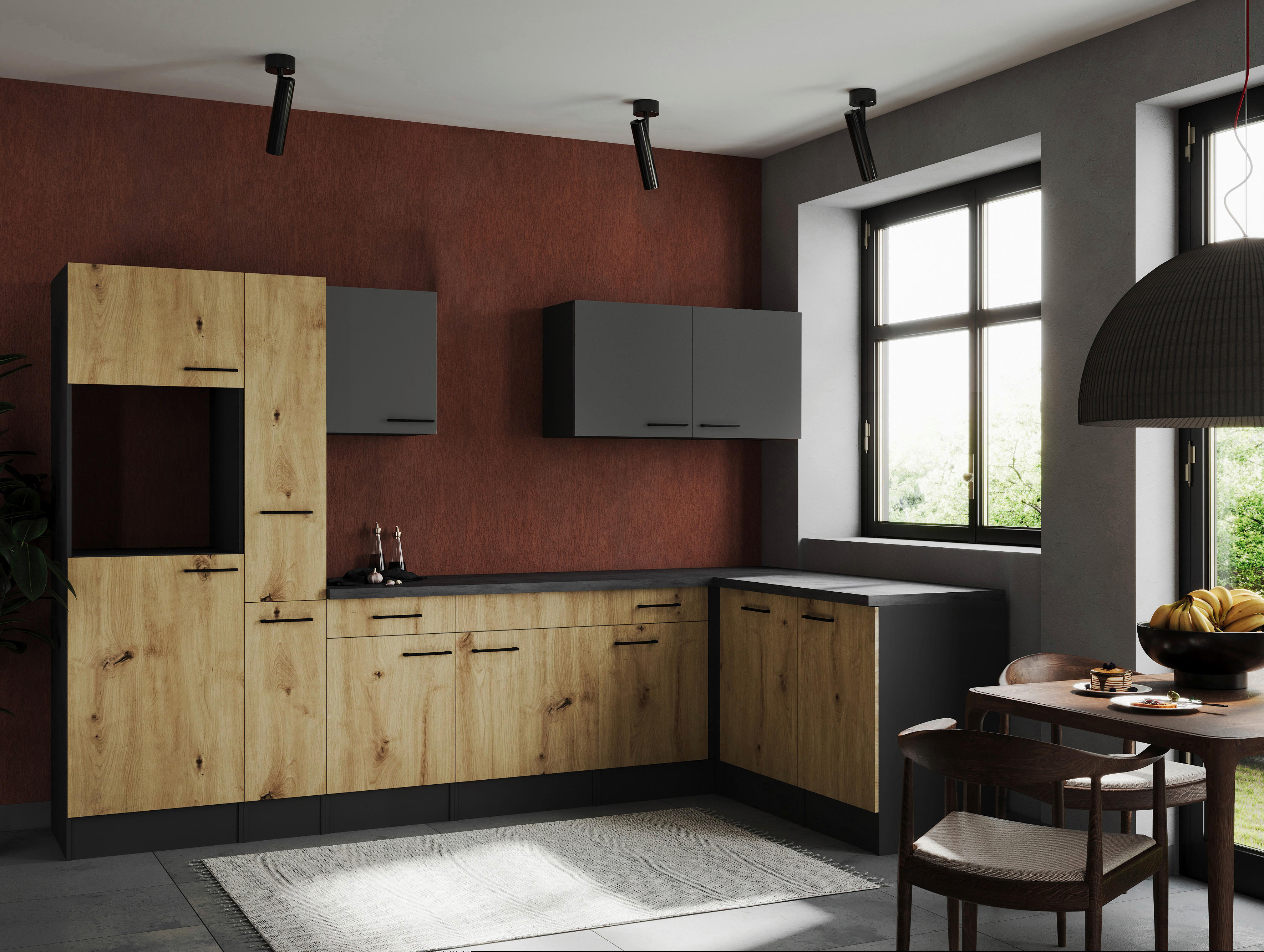 Winkelküche Oliver B/H/T: ca. 310x205x172 cm Oliver - granit/grau (310,00/205,00/172,00cm) - Respekta