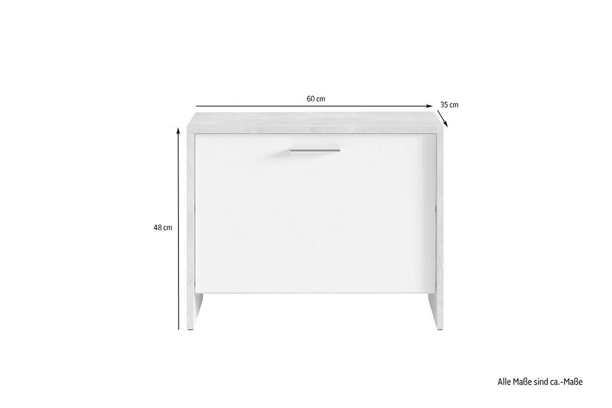 Sitzbank BEN Eiche Nachbildung anthrazit B/H/T: ca. 60x48x35 cm BEN - Eiche/anthrazit (60,00/48,00/35,00cm) - byLIVING