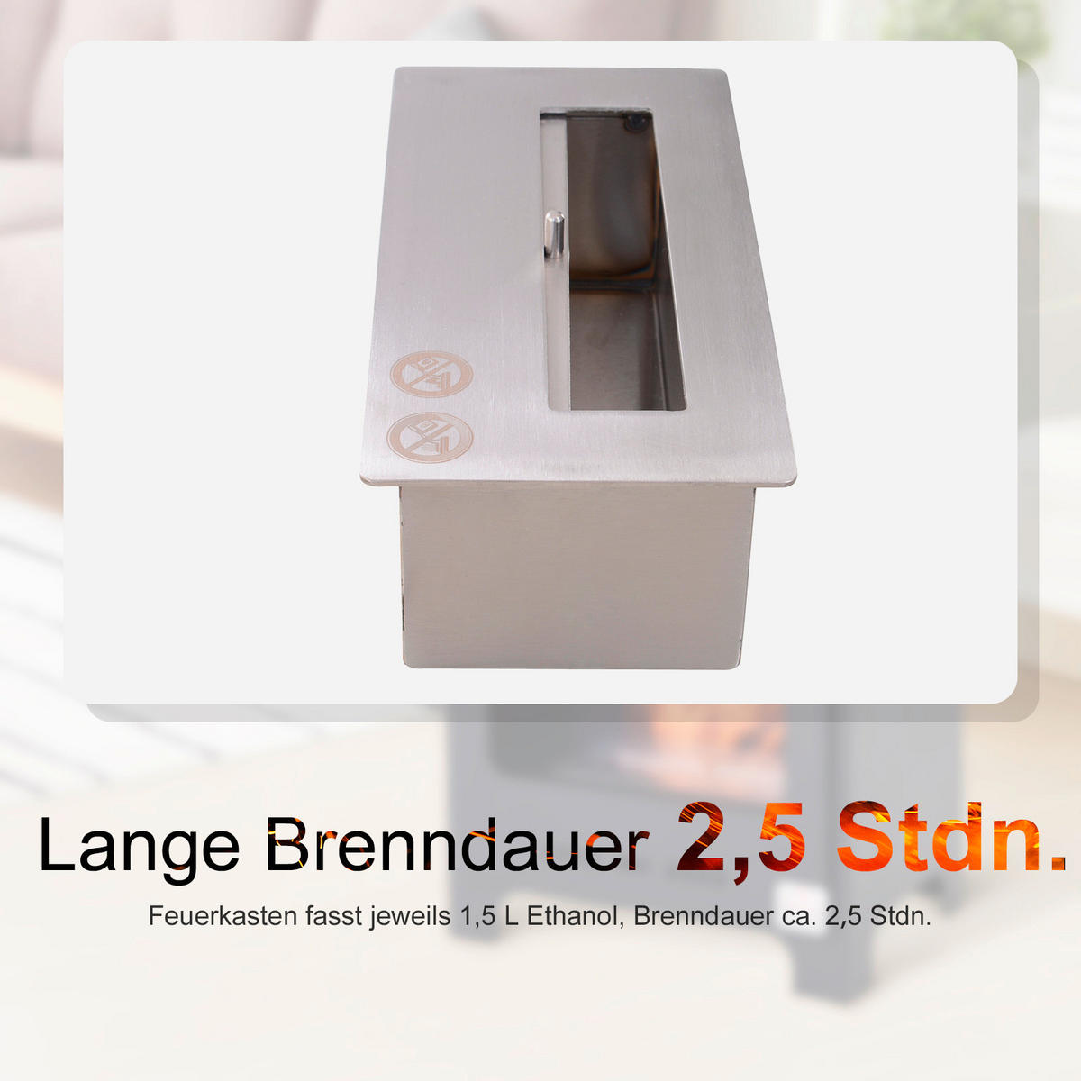 HOMCOM Ethanol-Kamin schwarz Metall B/H/L: ca. 30x50x40 cm Ethanol-Kamin - schwarz (40,00/30,00/50,00cm) - HOMCOM
