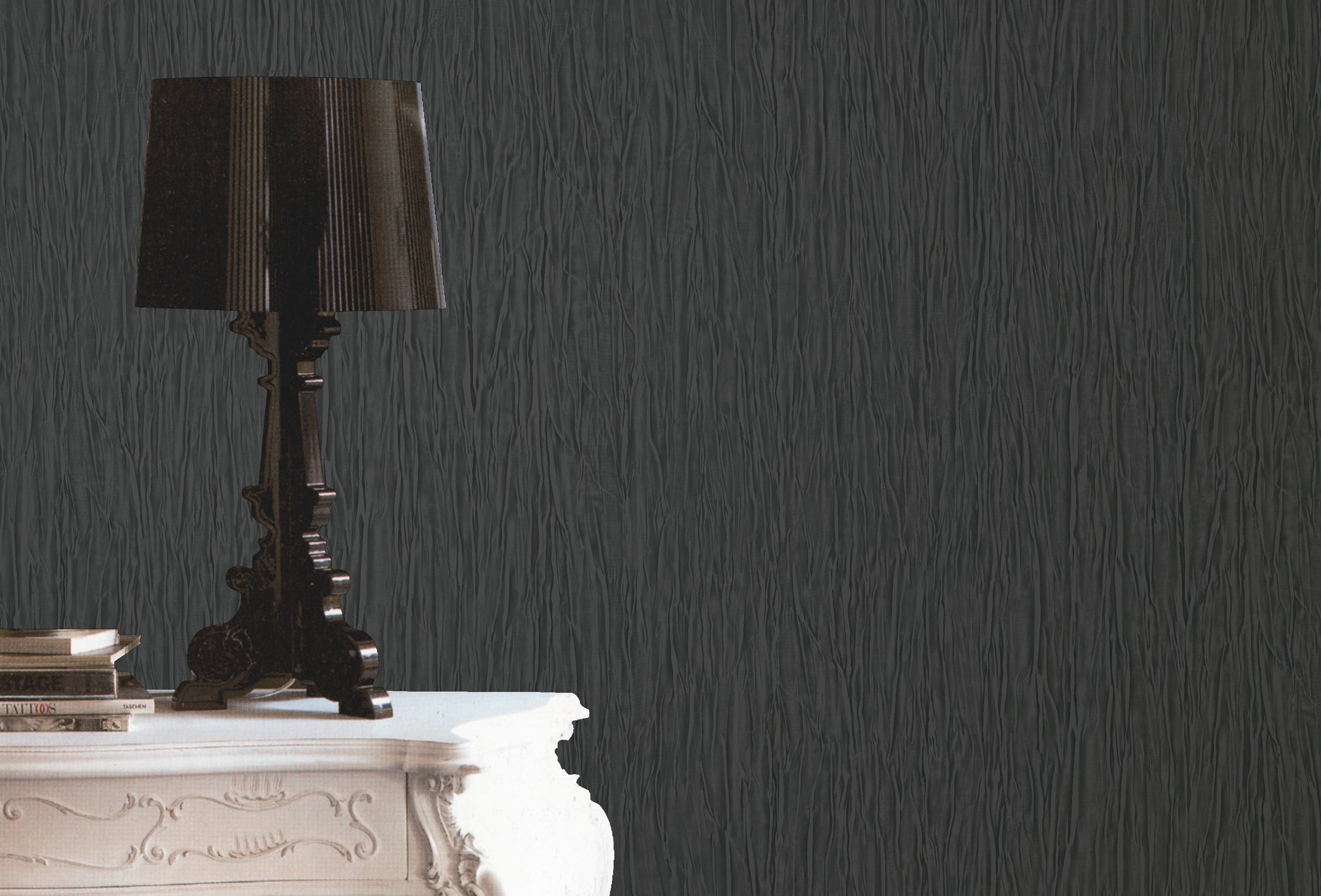 Thumbnail - UGEPA Vinyltapete schwarz B/L: ca. 53x1005 cm glitzernd