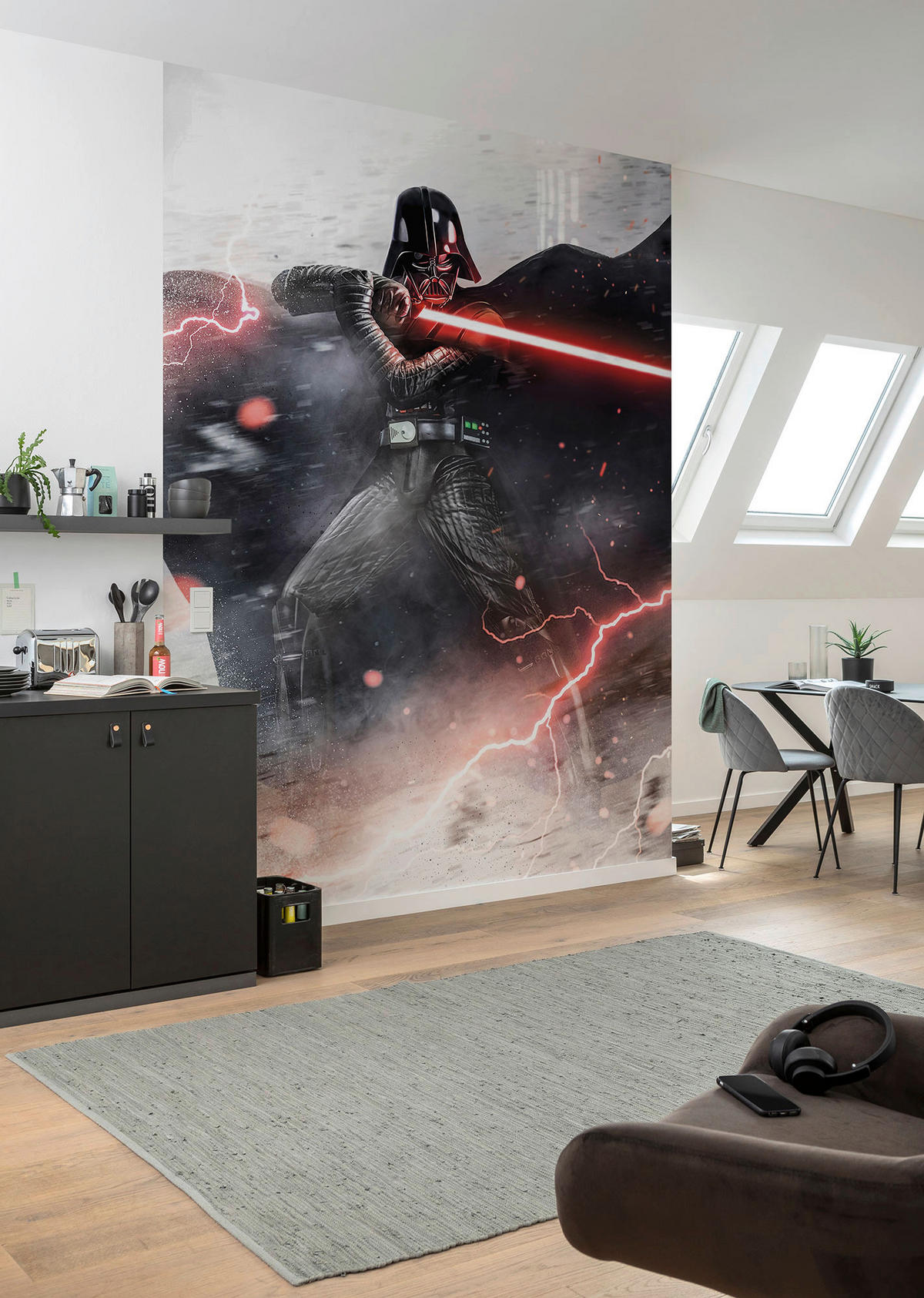 Komar Fototapete Star Wars Vader Dark Forces schwarz B/H: ca. 200x280 cm Star Wars Vader Dark Forces - schwarz (200,00/280,00cm) - Komar