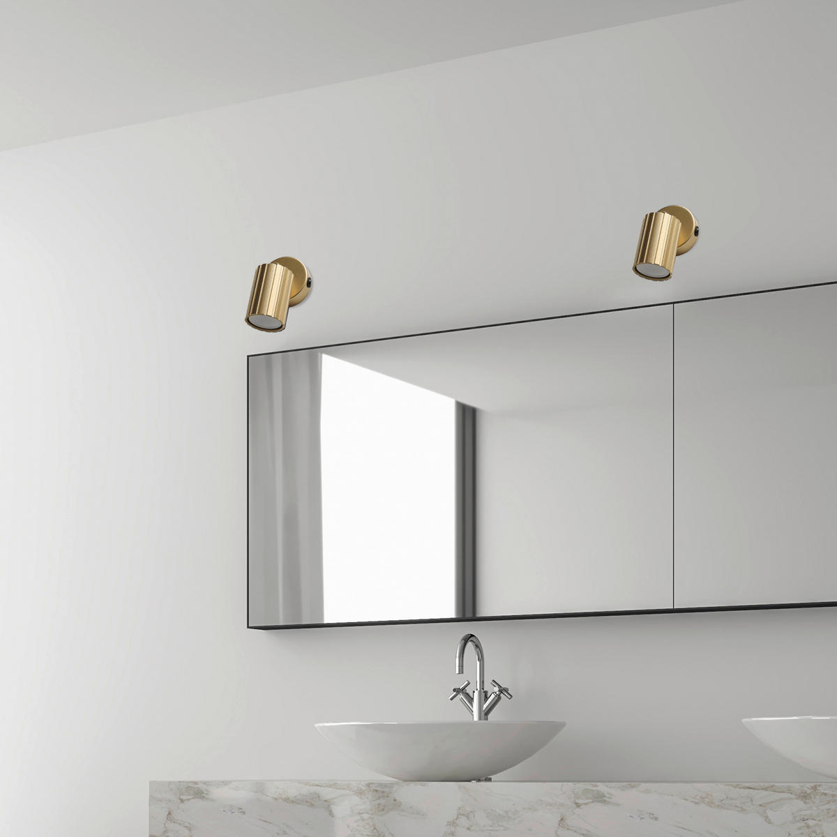 Lamkur Wandleuchte gold Stahl B/H/L: ca. 8x16x8 cm GU10 1 Brennstellen Prisma - gold (8,00/8,00/16,00cm) - Lamkur