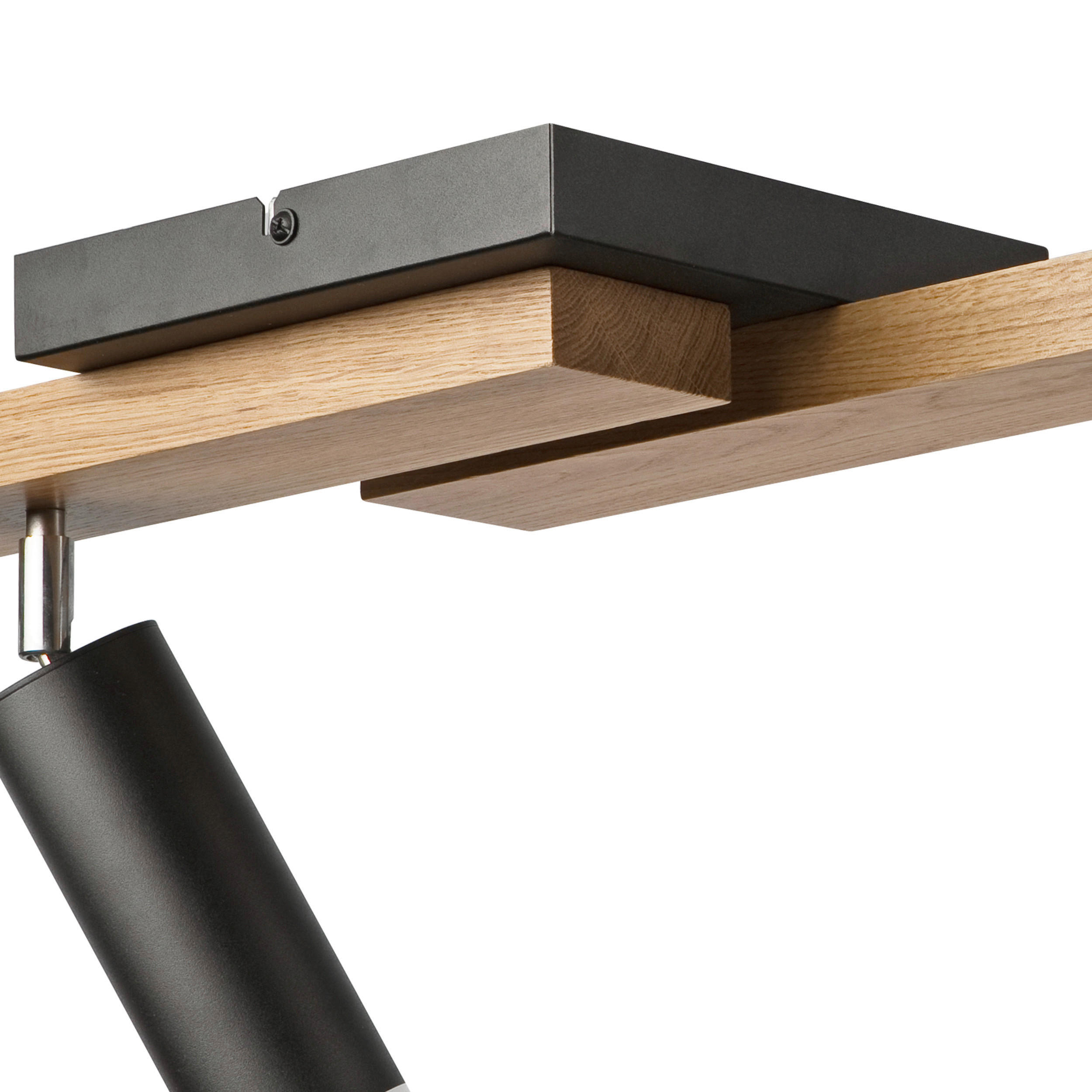 Lamkur Deckenleuchte schwarz Holz B/H/L: ca. 20x23,5x84 cm E27 5 Brennstellen MATTE - schwarz (84,00/20,00/23,50cm) - Lamkur