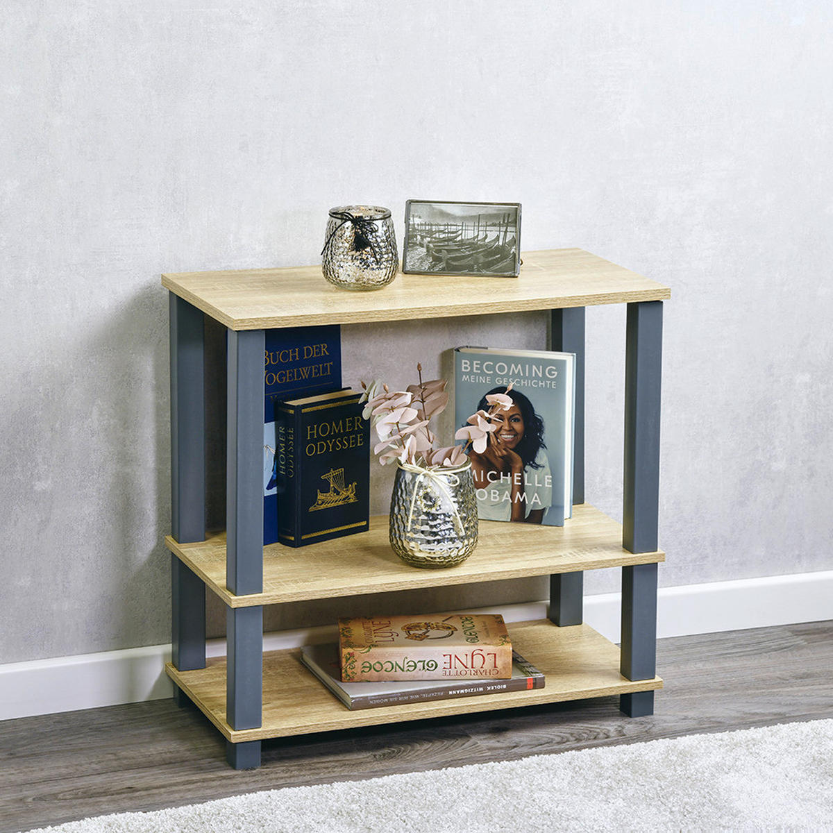 Kesper Regal grau Spanplatte B/H/L: ca. 29,5x58,5x60 cm Regal - grau (60,00/29,50/58,50cm) - Kesper