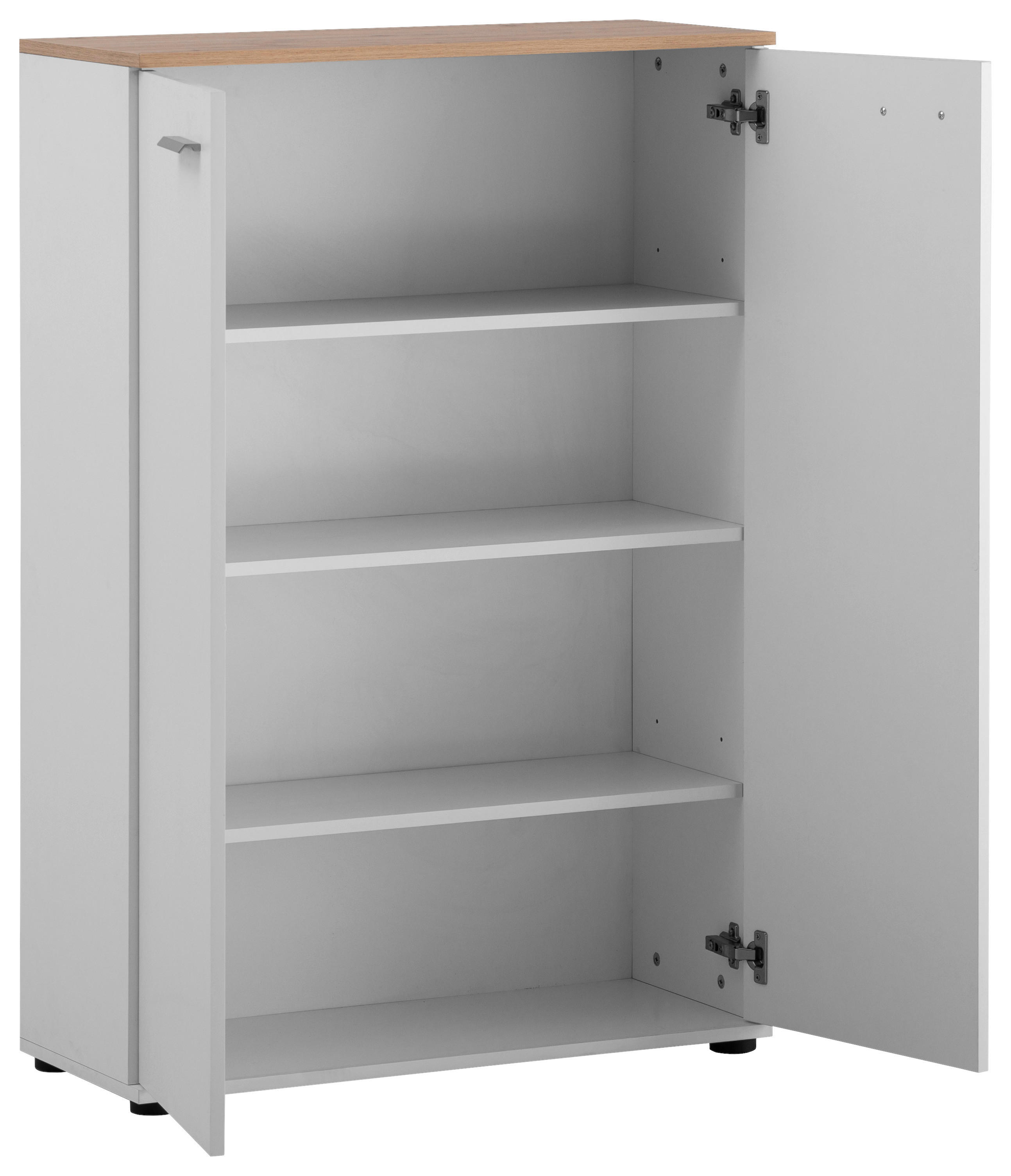 Kommode Alanis weiß matt Eiche Artisan Nachbildung B/H/T: ca. 80x120x34 cm Alanis - Eiche/weiß (80,00/120,00/34,00cm)
