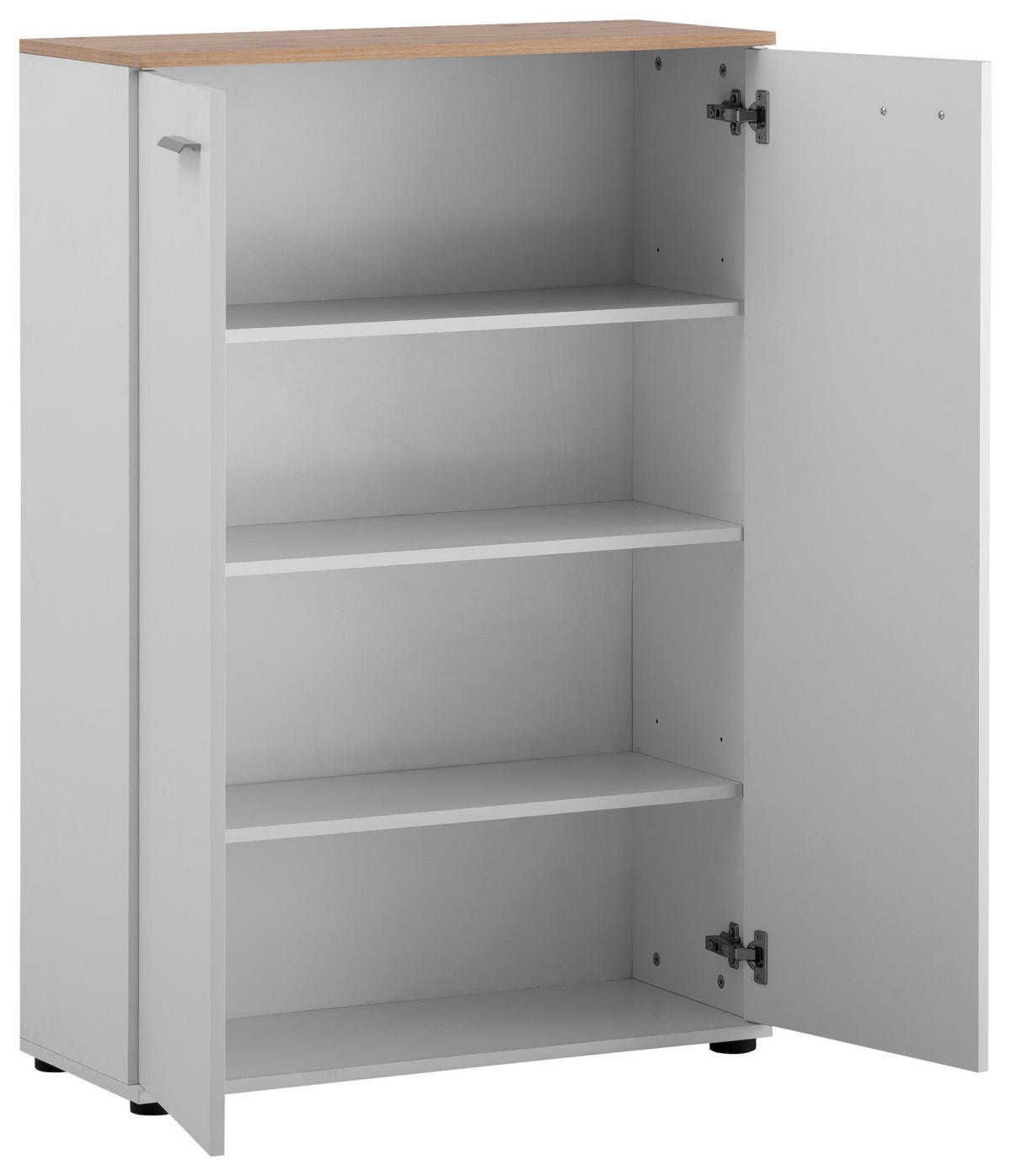 Kommode Alanis weiß matt Eiche Artisan Nachbildung B/H/T: ca. 80x120x34 cm Alanis - Eiche/weiß (80,00/120,00/34,00cm)