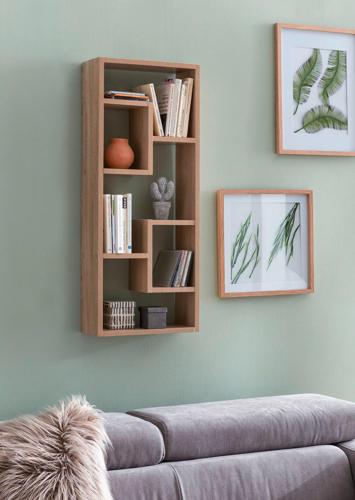 Wandregal Eiche Sonoma Nachbildung B/H/T: ca. 36x90x14,5 cm Wandregal - Eiche (36,00/90,00/14,50cm) - Wohnling