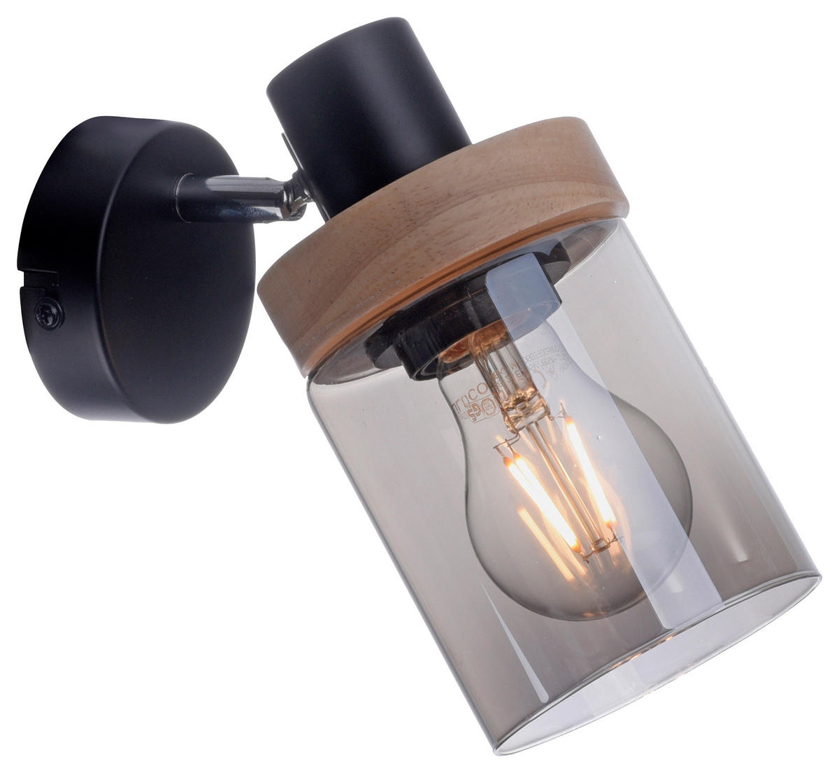 Just Light Spot Pasqual 11311-18 schwarz Rauch Metall Glas B/H/L: ca. 19x18x21 cm E27 1 Brennstellen Spot_1flg.Pasqual - schwarz/Rauch (21,00/19,00/18,00cm) - Just Light