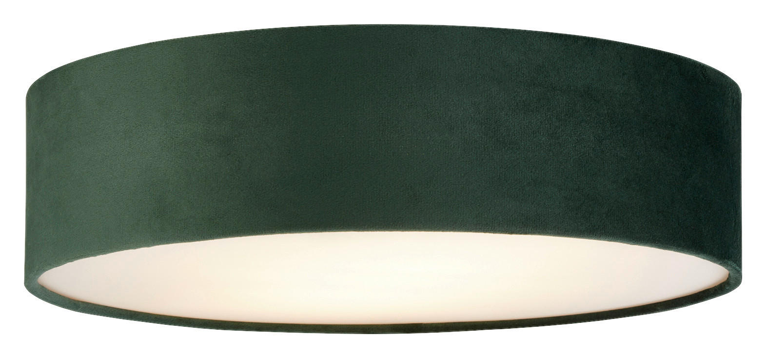 Searchlight Deckenleuchte grün Samt Stahl B/H/L/D: ca. 38x10x38x38 cm E27 2 Brennstellen Drum - grün (38,00/38,00/10,00cm) - Searchlight