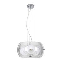 SPOT Light Pendelleuchte 8999328 Chrom weiß Metall Glas H/D: ca. 90x42 cm E27 3 Brennstellen Lola - weiß/Chrom (42,00/90,00cm) - SPOT Light
