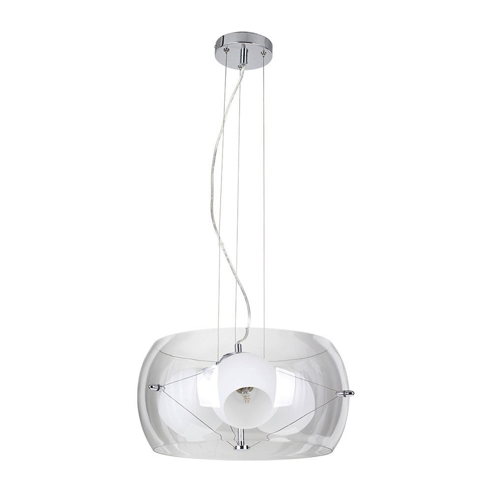 SPOT Light Pendelleuchte 8999328 Chrom weiß Metall Glas H/D: ca. 90x42 cm E günstig online kaufen