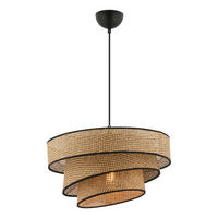 Opviq Pendelleuchte beige schwarz Baumwolle Metall B/H/L: ca. 40x72x40 cm E27 1 Brennstellen Couper Hazeran - beige/schwarz (40,00/40,00/72,00cm) - Opviq