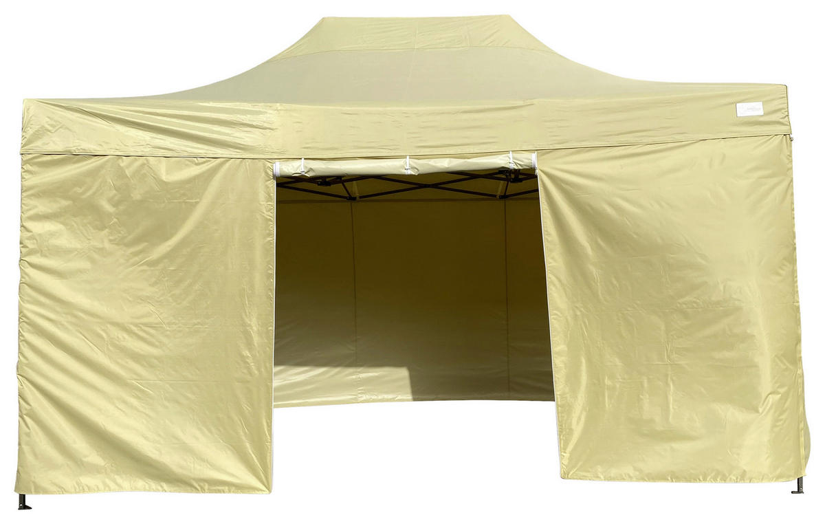 Grasekamp Faltpavillon Modena beige Polyester-Mischgewebe B/H/L: ca. 450x320x300 cm Modena - beige/schwarz (300,00/450,00/320,00cm) - Grasekamp