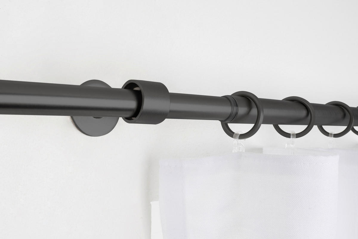Stilgarnituren schwarz Metall L: ca. 210 cm ausziehbar von ca. 120 bis 210 cm 1.0 Läufe Teleskopgarnitur_2in1 - schwarz (210,00cm) - ondeco
