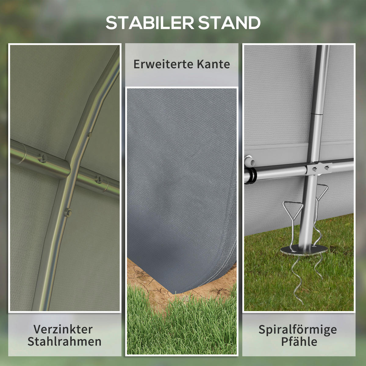 Outsunny Gartenhaus grau B/H/L: ca. 300x300x235 cm Gerätehaus - grau (235,00/300,00/300,00cm) - Outsunny