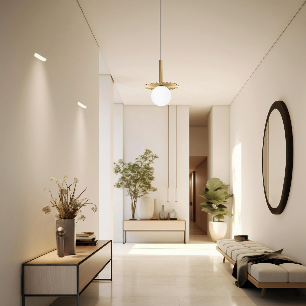 Lamkur Hängeleuchte Kupfer Glas Stahl B/H/L: ca. 120x20x20 cm G9 1 Brennstellen Chita - Kupfer (20,00/120,00/20,00cm) - Lamkur