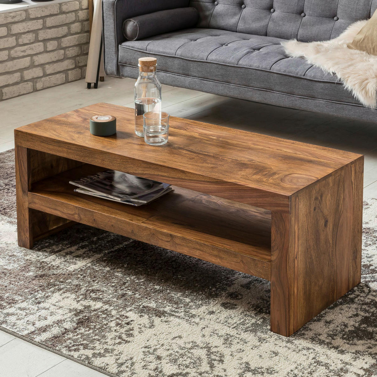 Couchtisch braun B/H/T: ca. 110x45x45 cm Couchtisch - braun (110,00/45,00/45,00cm) - Wohnling
