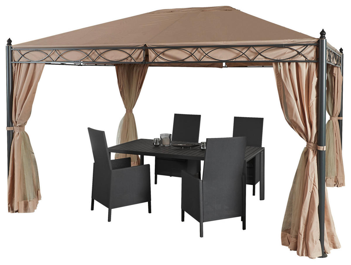 Grasekamp Pavillon Rom beige Stahl B/H/L: ca. 300x270x400 cm Rom - beige (400,00/300,00/270,00cm) - Grasekamp