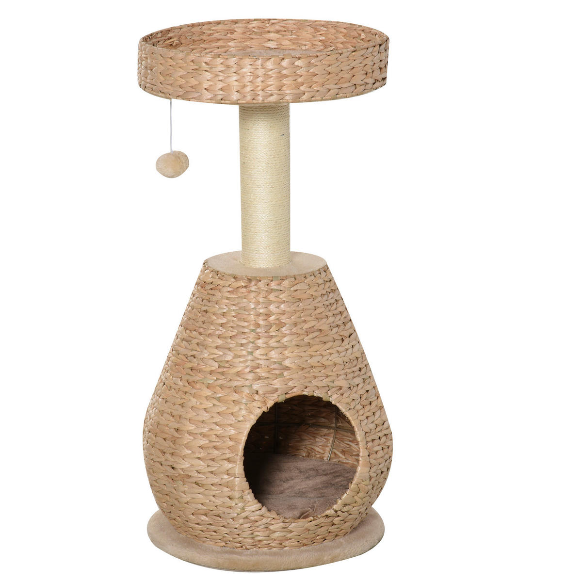 PawHut Kratzbaum gelb Edelstahl B/H/L: ca. 40x40x82,5 cm Kratzbaum - gelb (82,50/40,00/40,00cm) - PawHut
