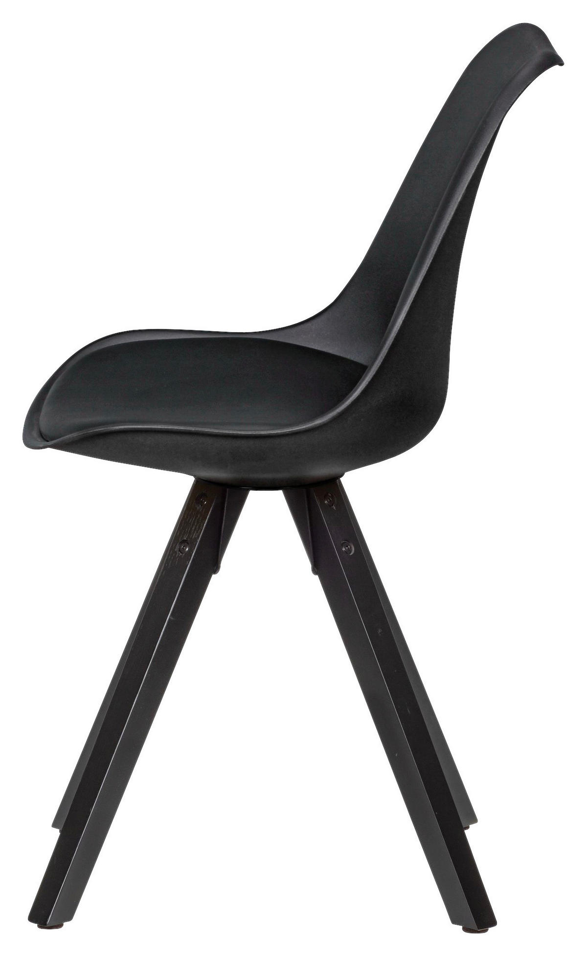 Stuhl 2er-Set schwarz schwarz schwarz Kunststoff Kunstleder Echtholz B/H/T: ca. 49x87x52 cm 2er-Set - schwarz (49,00/87,00/52,00cm) - Wohnling
