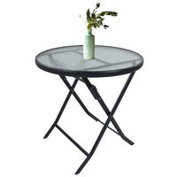 VCM Gartentisch anthrazit Metall B/H/L: ca. 70x70x70 cm Gartentisch rund klappbar Sonlas - anthrazit (70,00/70,00/70,00cm) - VCM