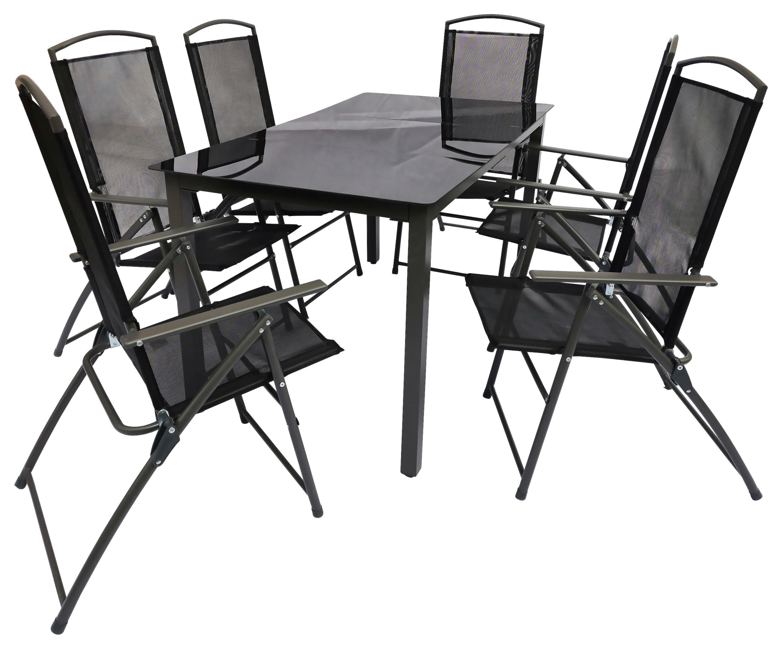 VCM Gartensitzgruppe anthrazit Stahl B/H/L: ca. 140x76x80 cm Gartensitzgruppe - anthrazit (80,00/140,00/76,00cm) - VCM